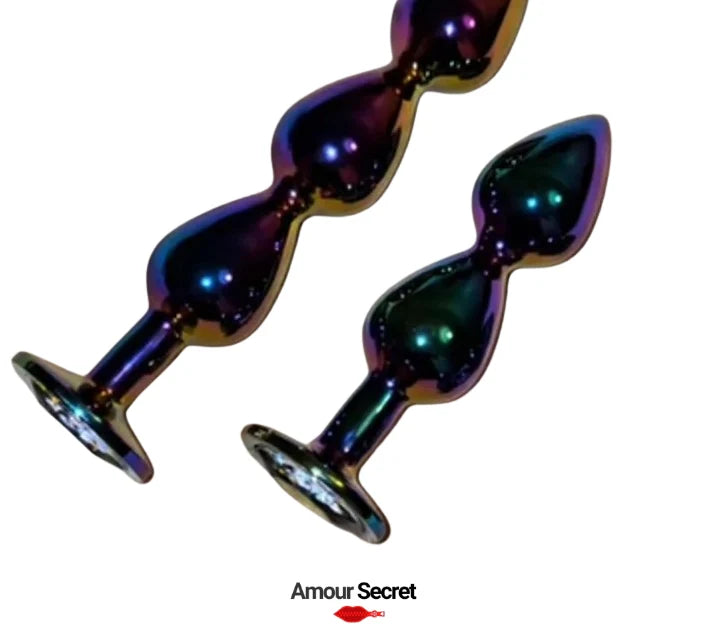 Plug Anal Métallique Multicolore avec Cristal
