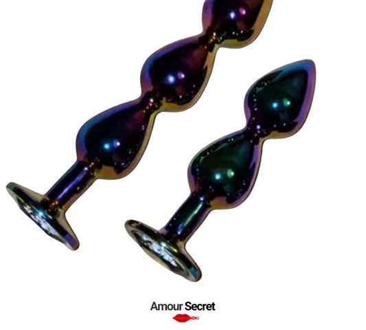 Plug Anal Métallique Multicolore avec Cristal