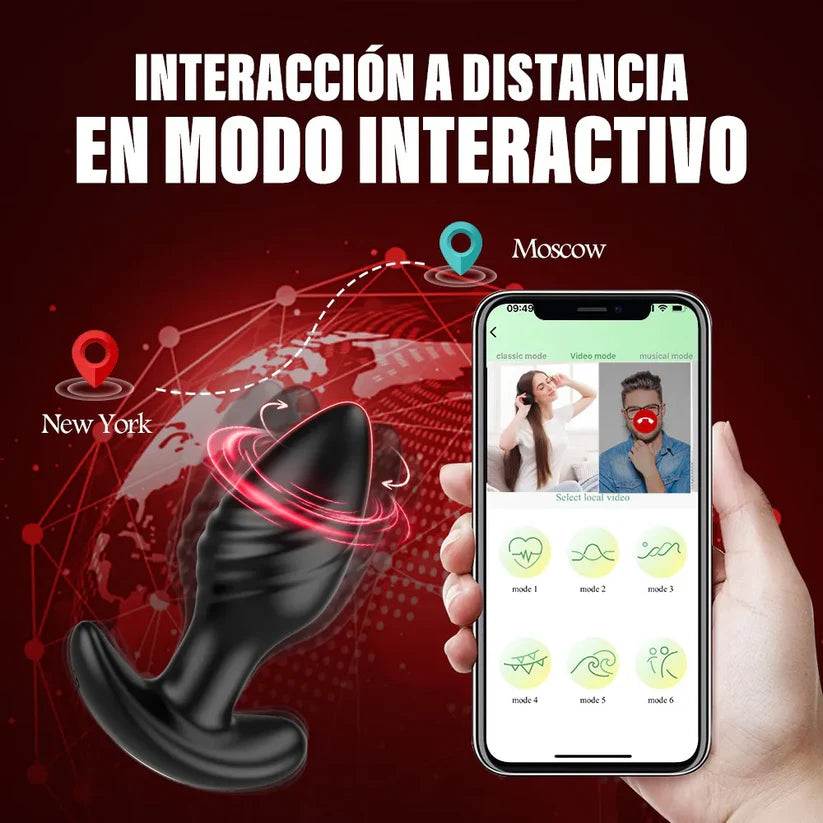 🔌 Vibrador à Rotation – Plug Anal avec Massage et Contrôle via Application