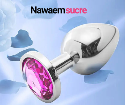 💖 Plug Anal Métallique avec Cristal en Forme de Cœur – Élégance & Plaisir