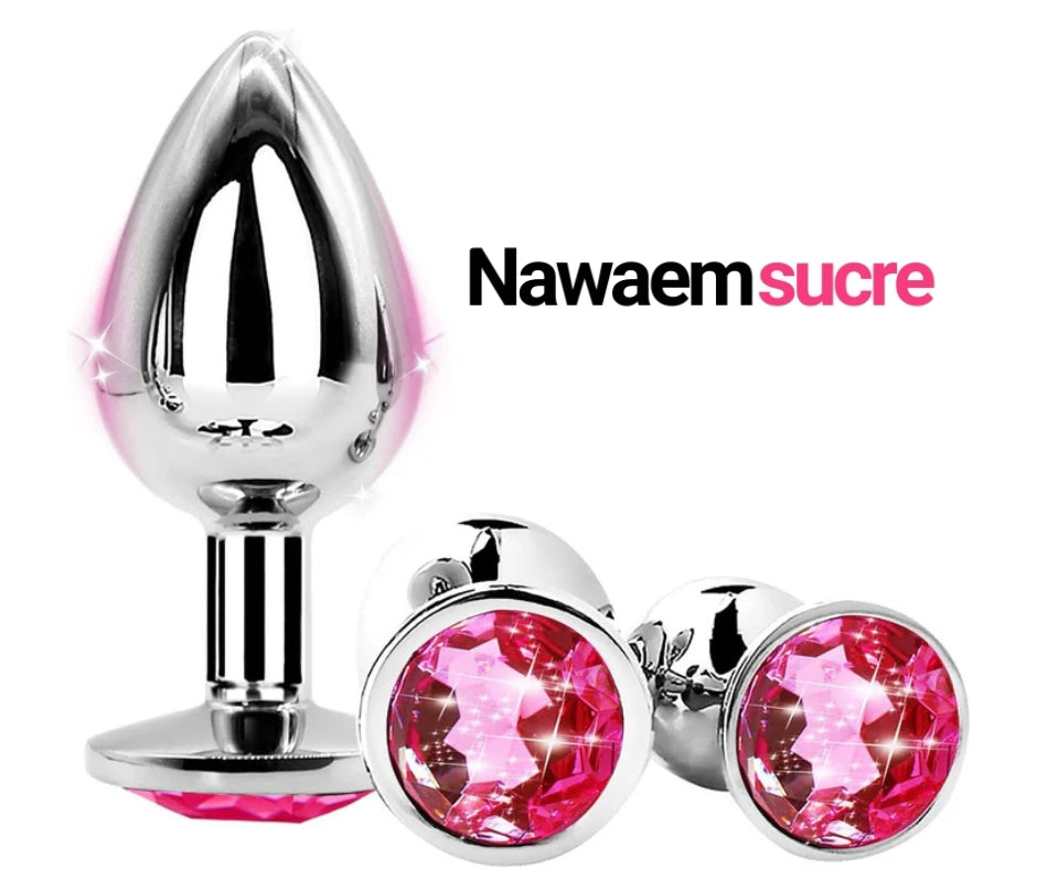 💖 Plug Anal Métallique avec Cristal en Forme de Cœur – Élégance & Plaisir