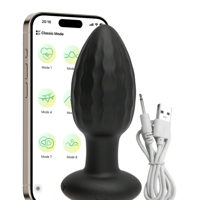 Plug anal vibrant contrôlé par application