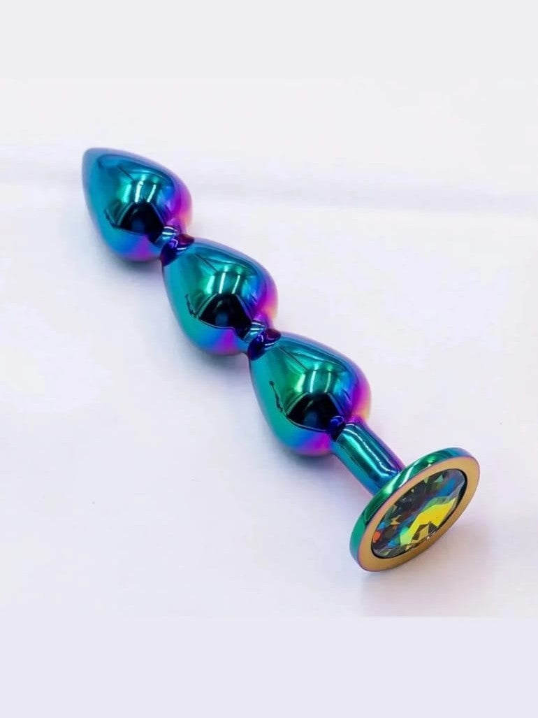 Plug Anal Métallique Multicolore avec Cristal