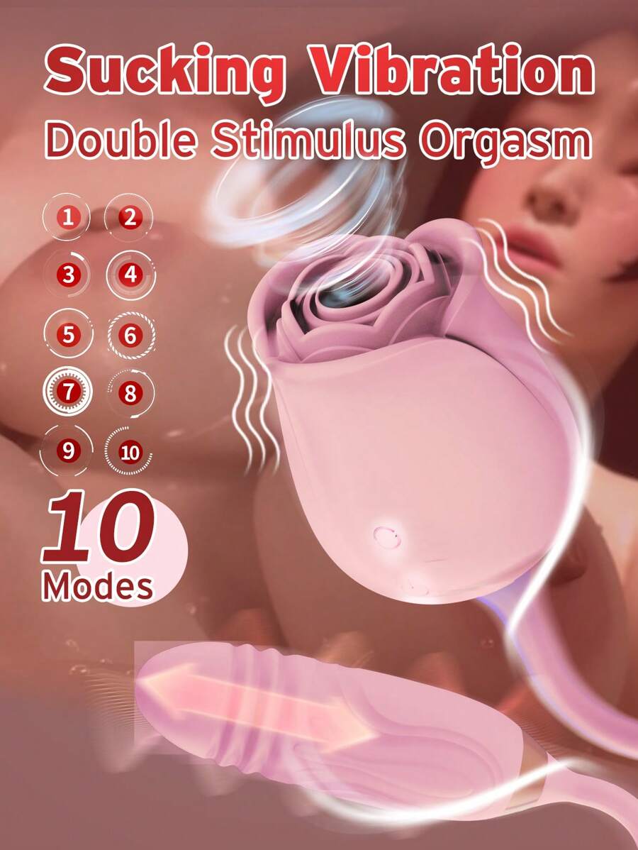 Jouet rose pour femme, vibromasseur de clitoris suçant la stimulation vaginale et anale 2 en 1